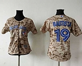 Women Toronto Blue Jays #19 Jose Bautista Camo Fashion Stitched MLB Jersey,baseball caps,new era cap wholesale,wholesale hats